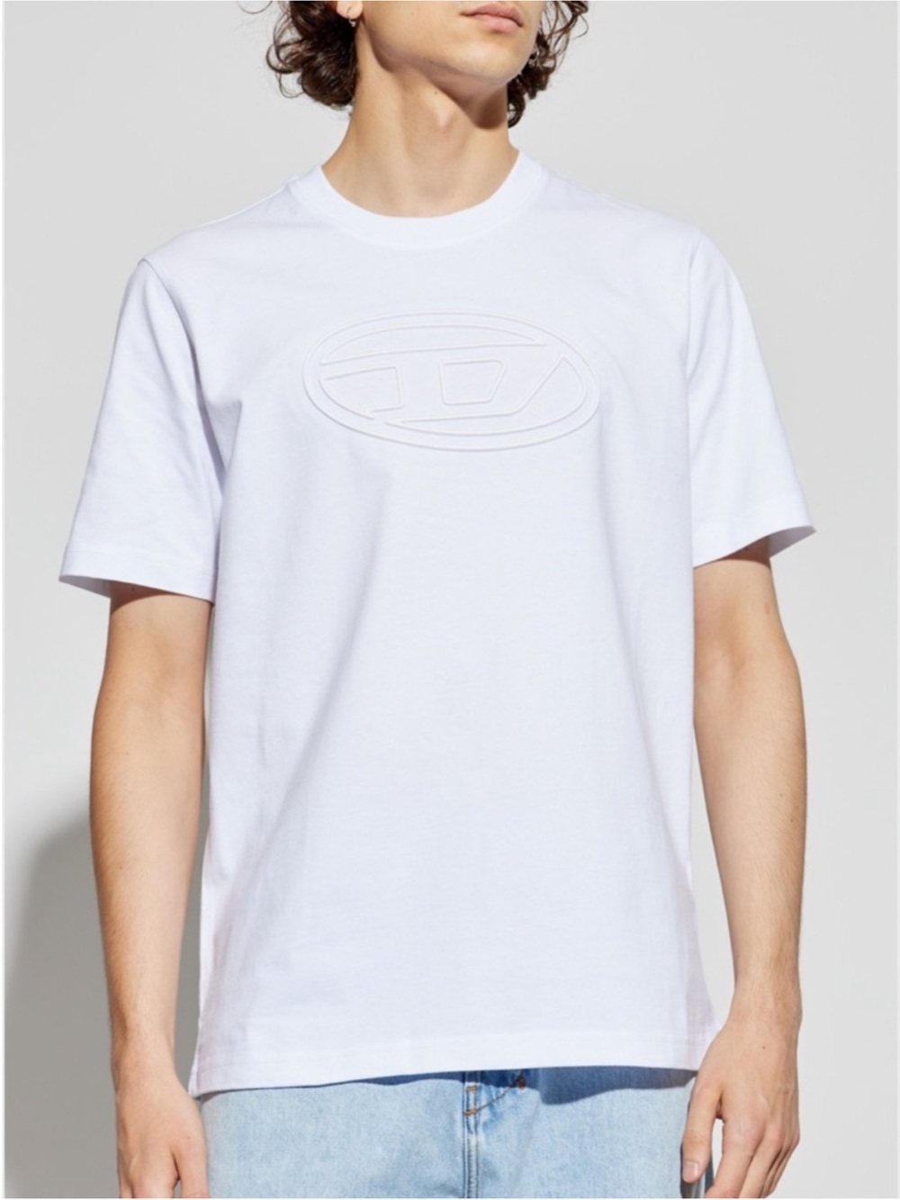 Diesel the T-JUST-BIGOVAL White Short Sleeve Logo Tee